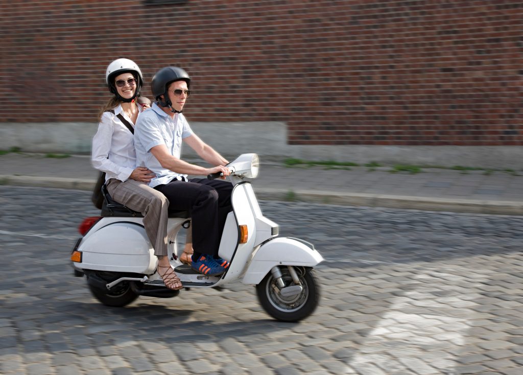 couple on scooter